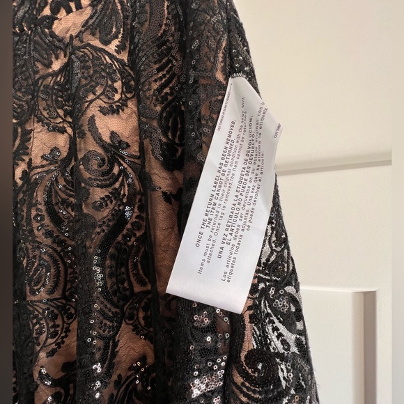 Dress the Population Black Sadie Sequin Lace Dress Strapless Lined XS NWT! - Picture 5 of 8